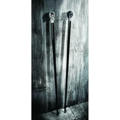 Black Walking Stick with High Shine Skull Head