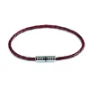 Brown Leather Bracelet with Rhodium Plated Clasp