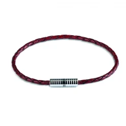 Brown Leather Bracelet with Rhodium Plated Clasp