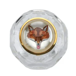 Crystal And 18ct Yellow Gold Box With Hand-Painted Rock Crystal Fox Li