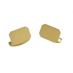 18ct Gold Oblong Cut Corner Cufflinks