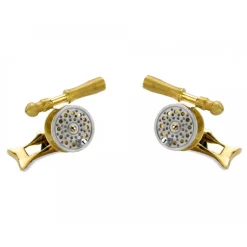 18ct Gold Rotating Fishing Reel Cufflinks