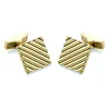 18ct Gold Square Engine Turned Cufflinks