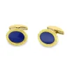 18ct Gold Wreath Cufflinks with Oval Stone Centre