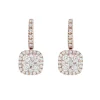 18ct Rose Gold Cushion Diamond Earrings