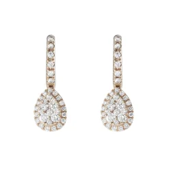 18ct Rose Gold Diamond Drop Earrings