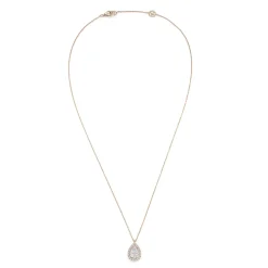 18ct Rose Gold Diamond Drop Small Pendant