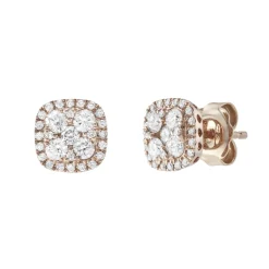 18ct Rose Gold Diamond Stud Earrings