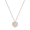 18ct Rose Gold Heart Diamond Pendant