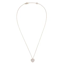 18ct Rose Gold Heart Diamond Pendant