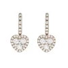 18ct Rose Gold Heart Shaped Diamond Earrings