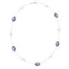 18ct White Gold Amethyst And Pearl 22" Necklace