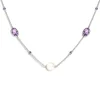 18ct White Gold Amethyst and Pearl Necklace