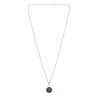 18ct White Gold Amethyst Bead And Diamond Pendant
