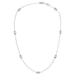 18ct White Gold Amethyst Necklace
