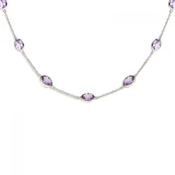 18ct White Gold Amethyst Necklace