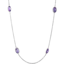 18ct White Gold Amethyst Necklace