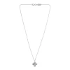 18ct White Gold Aquamarine And Diamond Cluster Pendant