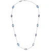 18ct White Gold Blue Topaz and Amethyst Necklace