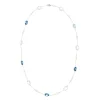 18ct White Gold Blue Topaz, Crystal And Pearl 24'' Necklace