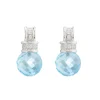 18ct White Gold Briolette Topaz And Diamond Earrings