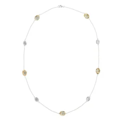 18ct White Gold Citrine And Crystal Spectacle Necklace