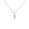 18ct White Gold Cross Pendant with 5 Diamond Points
