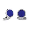 18ct White Gold Cufflinks With Lapis Lazuli Inlay