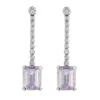 18ct White Gold Diamond and Pink Kunzite Drop Earrings