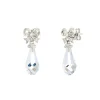 18ct White Gold Diamond Bow Earrings With Crystal Drops