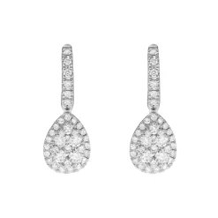 18ct White Gold Diamond Drop Earrings