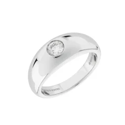 18ct White Gold Diamond Gypsy Ring
