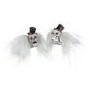 18ct White Gold Diamond Pave Set Hairy Skull With Top Hat
