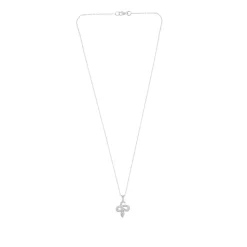 18ct White Gold Diamond Snake Pendant With Ruby Eyes