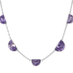 18ct White Gold Fancy Cut Amethyst Necklace