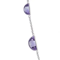 18ct White Gold Fancy Cut Amethyst Necklace