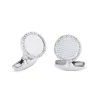 18ct White Gold Hobnail Pattern Cufflinks With Diamonds