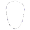 18ct White Gold Light and Dark Amethyst Necklace