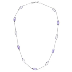 18ct White Gold Light and Dark Amethyst Necklace