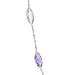 18ct White Gold Light and Dark Amethyst Necklace