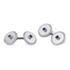 18ct White Gold Mother of Pearl Cufflinks With Patterned Border and Sa