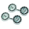 18ct White Gold Mother-of-Pearl Cufflinks with Diamonds