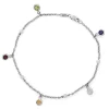 18ct White Gold Multi Gemstone and Cultured Pearl Bracelet