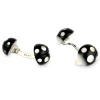 18ct White Gold Onyx And Mother of Pearl Ladybird Cufflinks