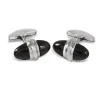 18ct White Gold Onyx Bullet Cufflinks