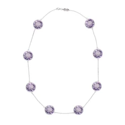 18ct White Gold Pale Amethyst 20" Necklace
