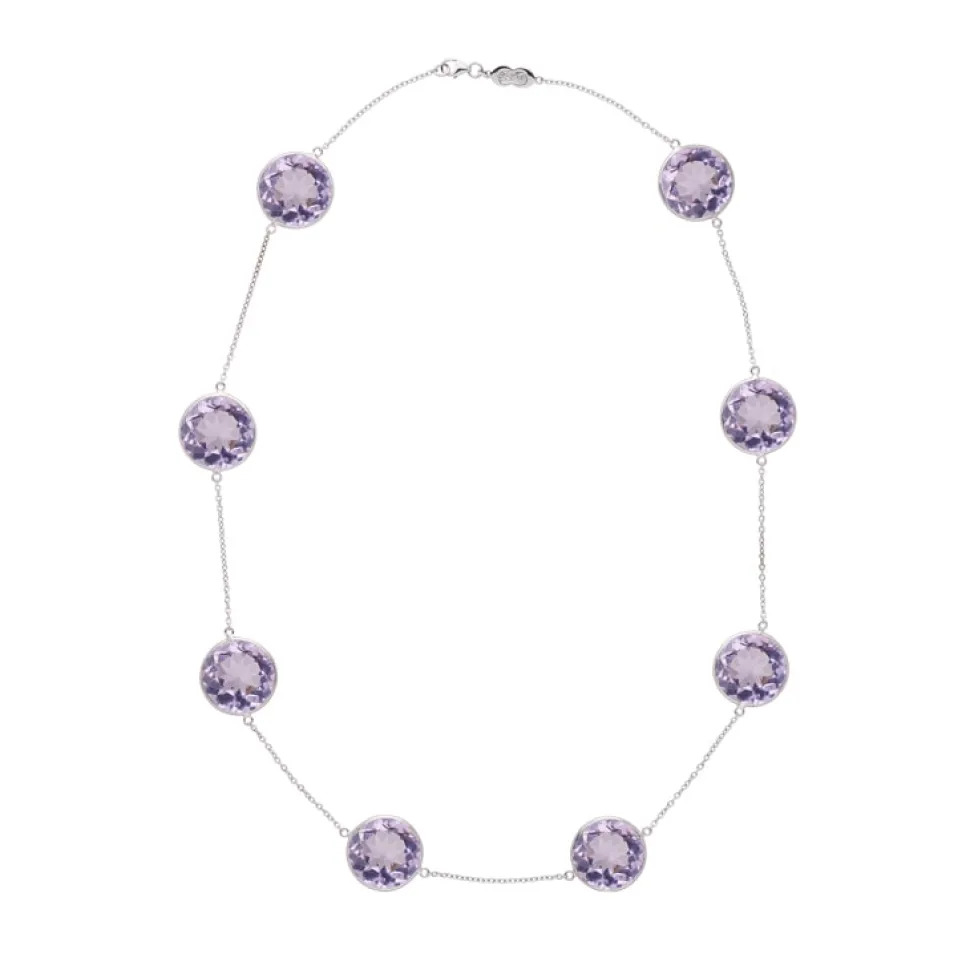 18ct White Gold Pale Amethyst 20" Necklace