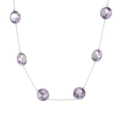18ct White Gold Pale Amethyst 20" Necklace