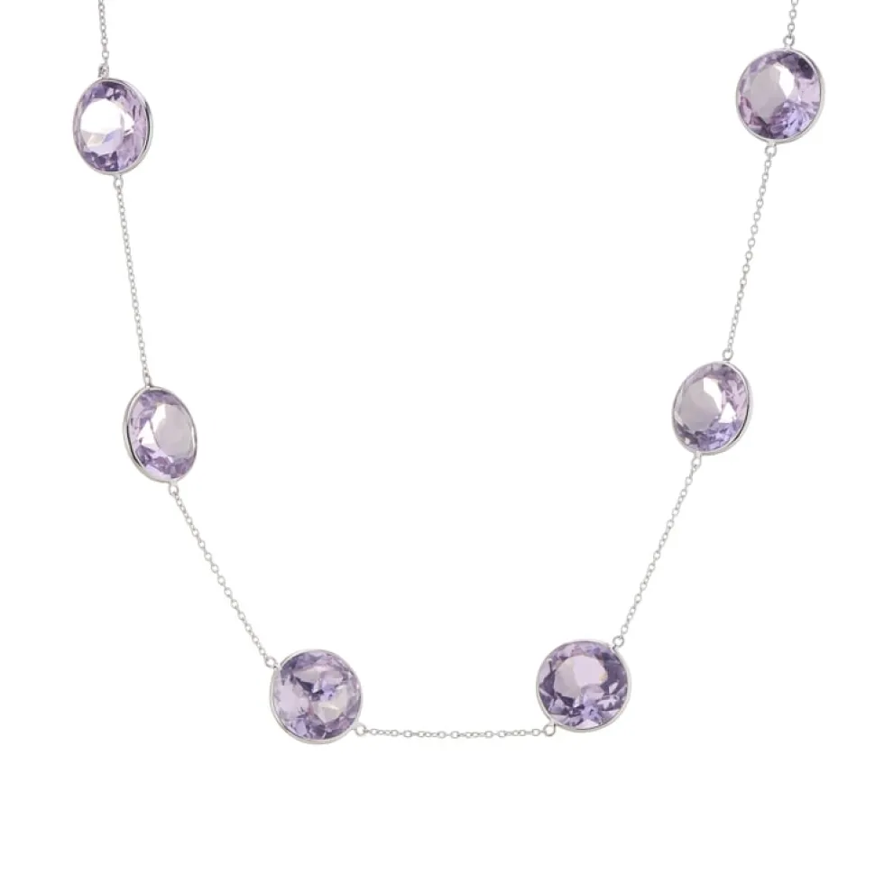 18ct White Gold Pale Amethyst 20" Necklace