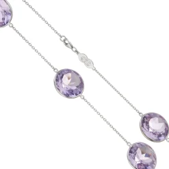 18ct White Gold Pale Amethyst 20" Necklace